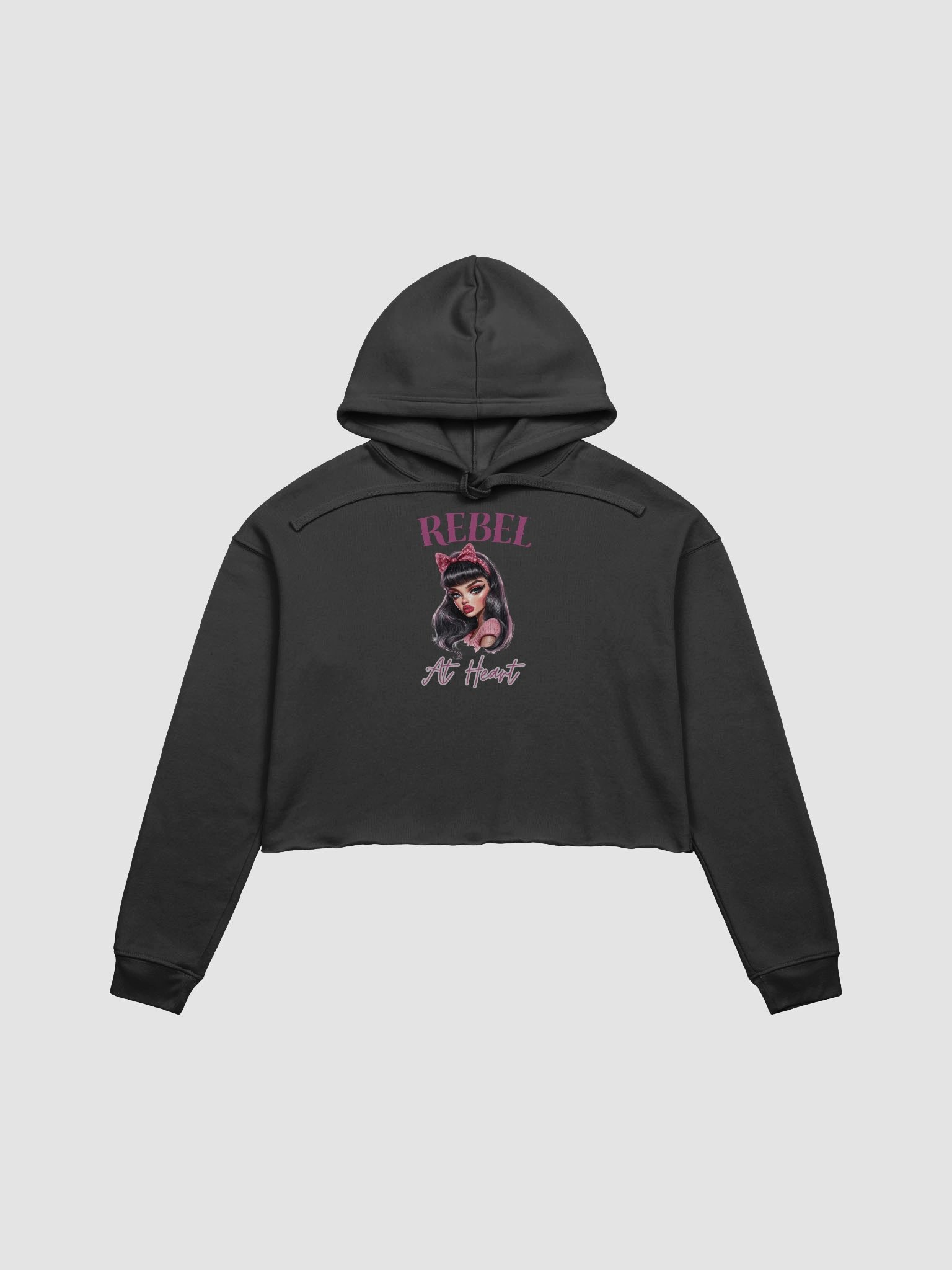 Rebel at Heart Illustrated Crop Hoodie product image (1)