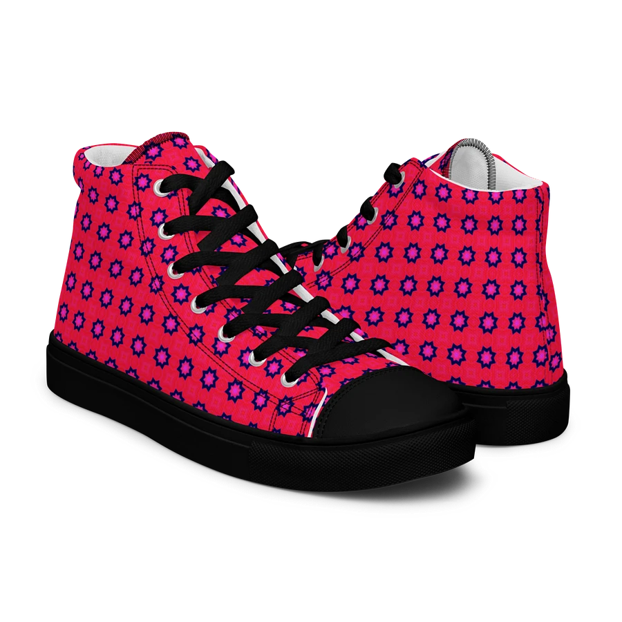 Abstract Red Ladies Canvas Shoes High Tops product image (8)