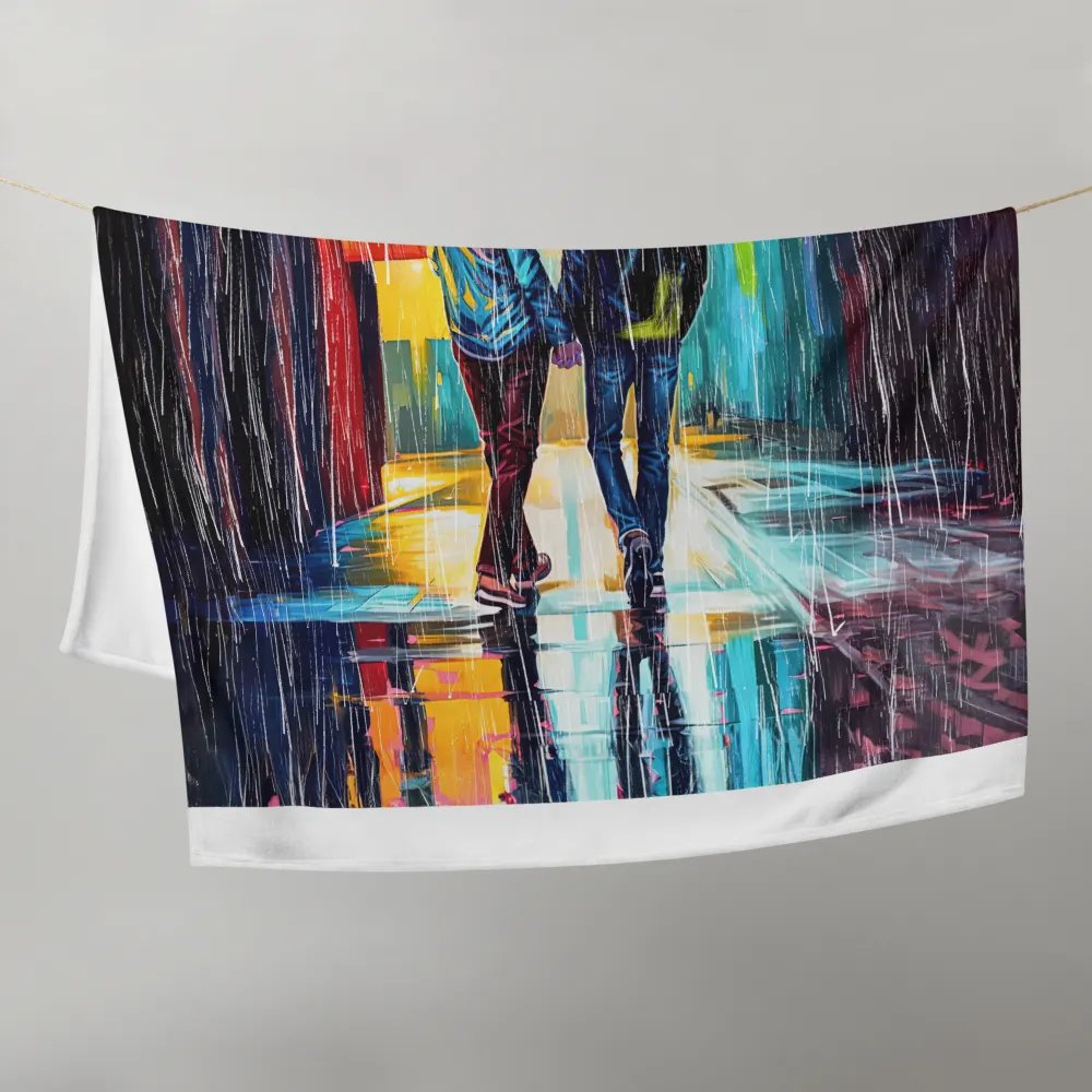 Gay Couple In The Rain – Colorful Two Hearts Throw Blanket product image (9)