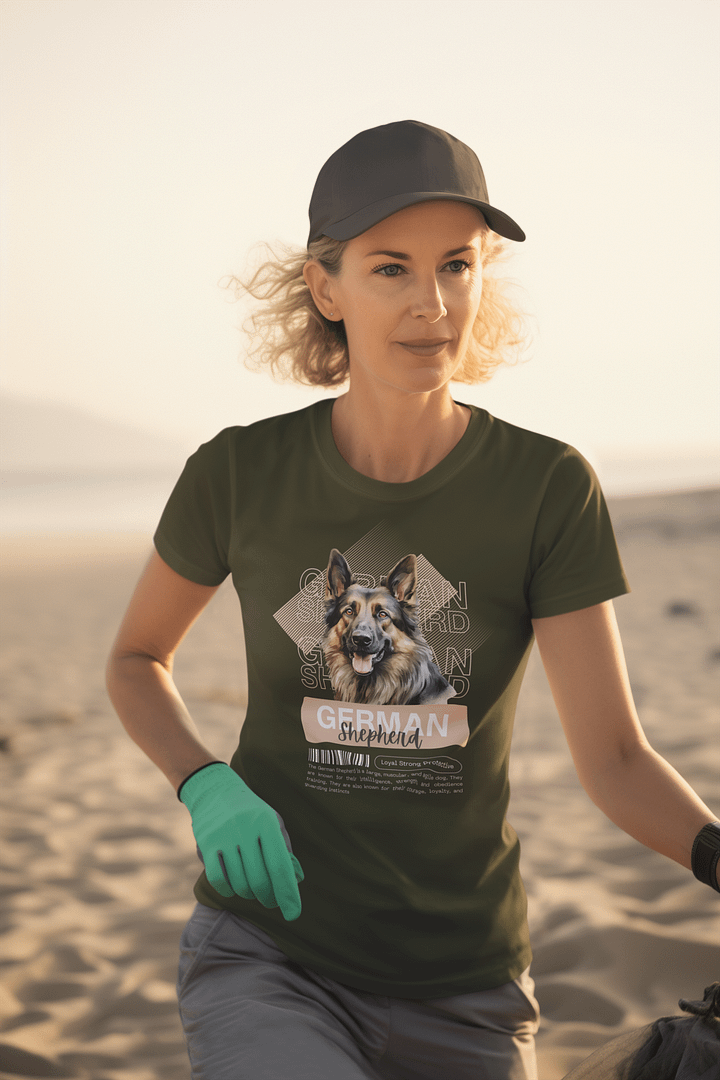 Dark Color German Shepherd with Background Regular Fit T-shirt product image (51)