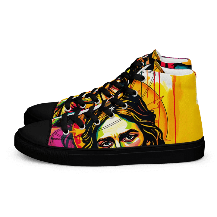 Divine pop art, Thumbs-up women's canvas high tops product image (1)