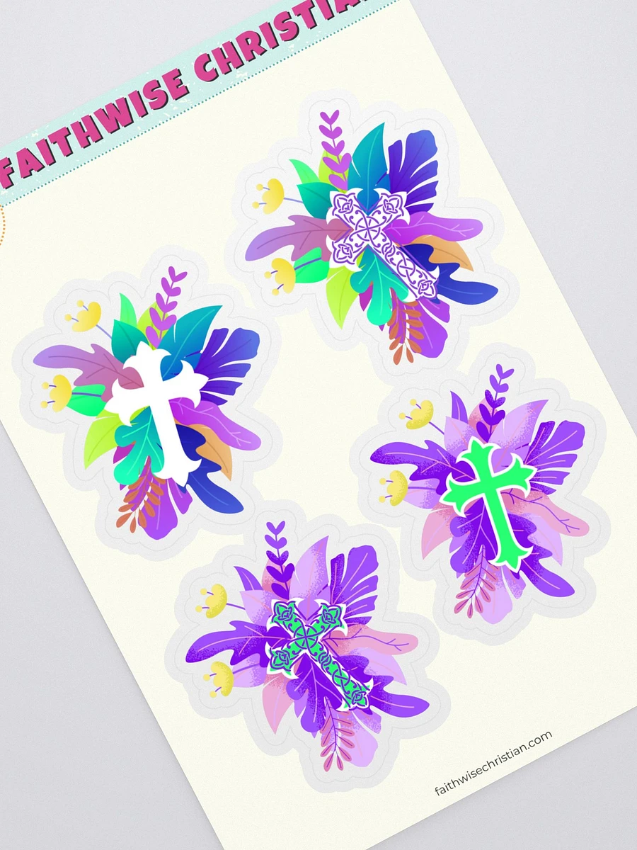 Purple Floral Crosses Sticker Sheet product image (1)