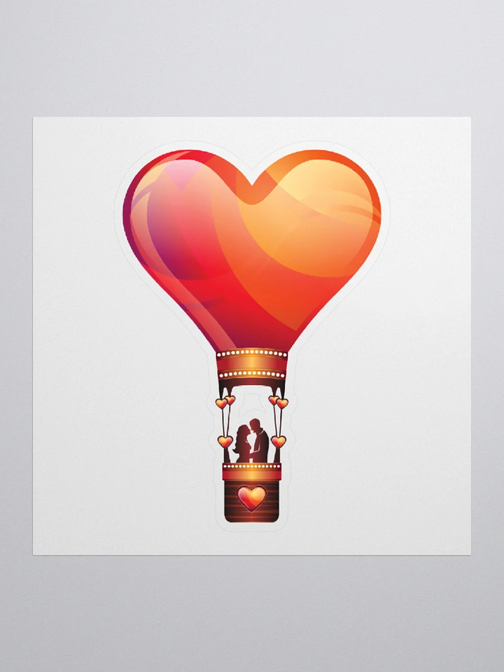 LOVE COUPLE IN A HOT AIR BALLOON HEART, LOVE, PROFILE, RED, PUNK, RETRO, VINTAGE, ADVENTURE, VALENTINES DAY, ROMANTIC, ROMANCE, COUPLE, GIRLFRIEND, BOYFRIEND, HUSBAND, WIFE product image (1)