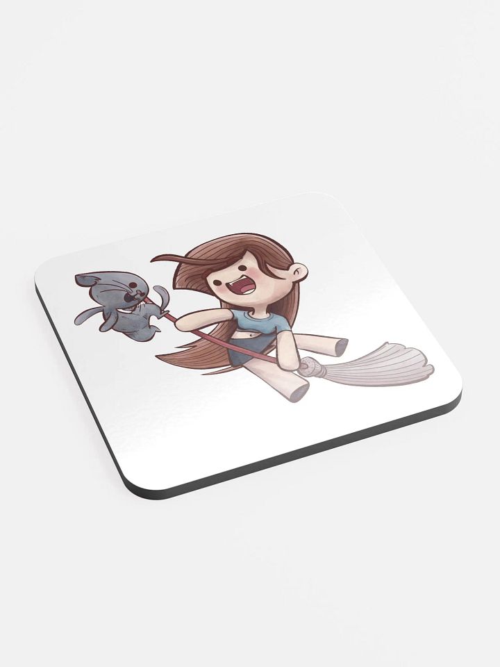 She & Her Pet | Glossed Cork Coaster product image (2)