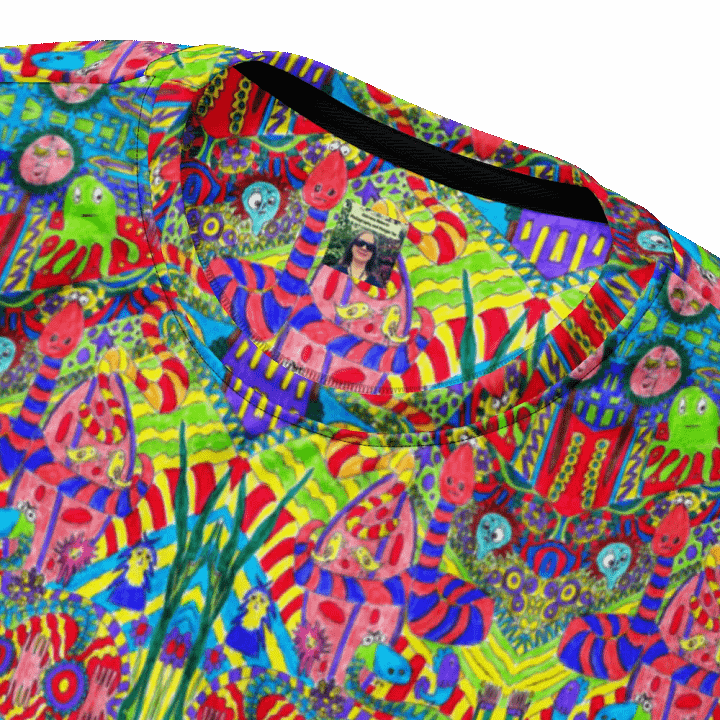 Abstract Doodle Creatures Unisex All Over Print Sweatshirt product image (2)