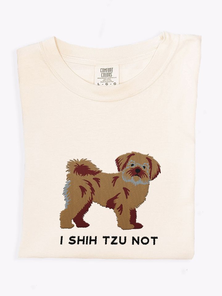 I Shih Tzu Not T-Shirt(Embroidered) of a Shih Tzu(Brown) product image (1)