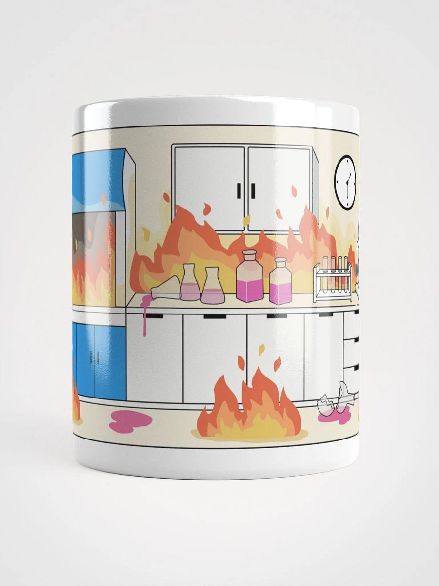 "Laboratorio en llamas" (SPANISH) Ceramic mug product image (4)