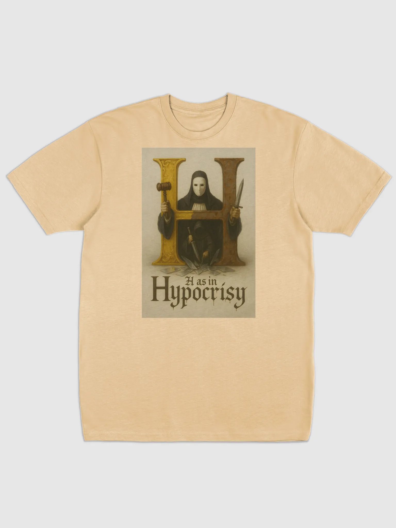 H as in hypocrisy men`s premium heavyweight t-shirt by dark alphabet product image (3)
