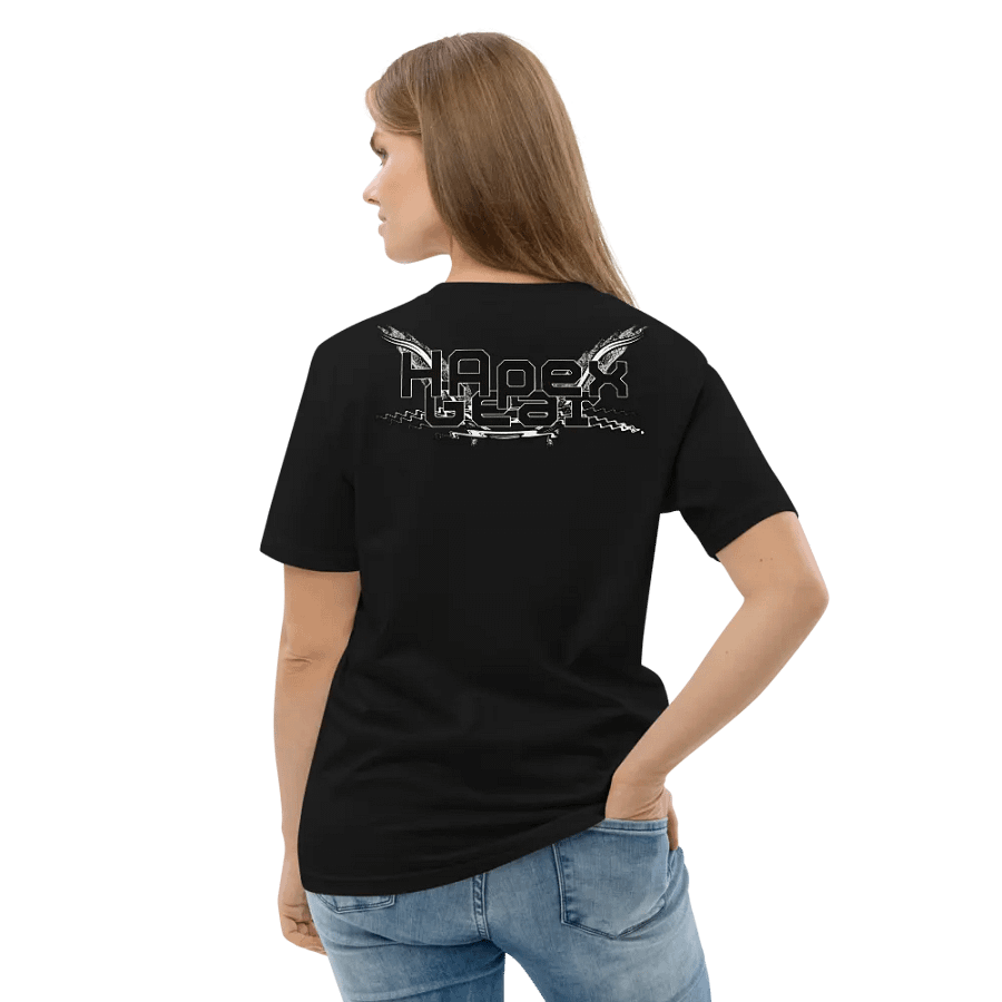 Organic Cotton T-Shirt - Embroidered - Black HApex Gear White Logo product image (7)