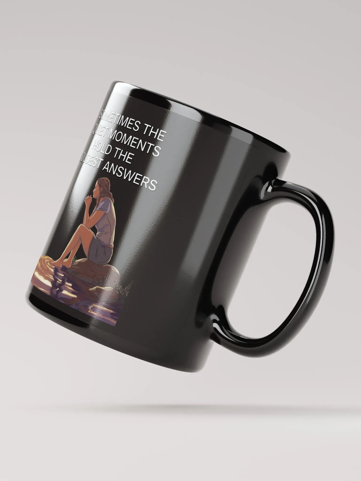 Sometimes The Quiet Moments Hold The Loudest Answers - Motivational Black Mug product image (4)