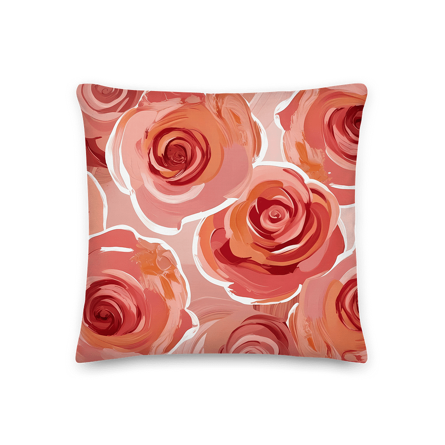 Dark Peach Rose Elegance Premium Pillow product image (1)