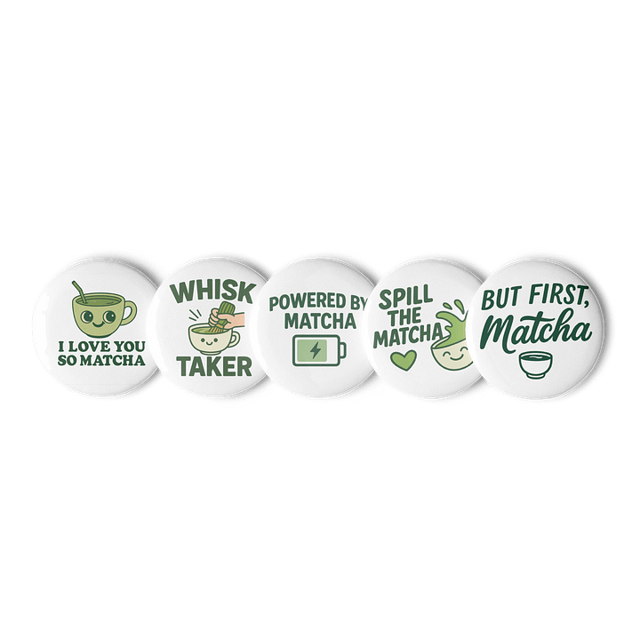 Matcha Moods – Pin Button Set (5-Pack) product image (1)