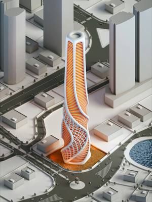 Helixa Tower - Dubai . UAE - Sine Studio #zahahadid #architecturedesign #architecturemodel #modeling #render #architecturetiktok #architecture #rhino #architecturestudentlife #grasshopper #architecturestudent #design #parametricdesign #architect #rendering #model #grasshopper3d #models #parametricarchitecture #architectureschool