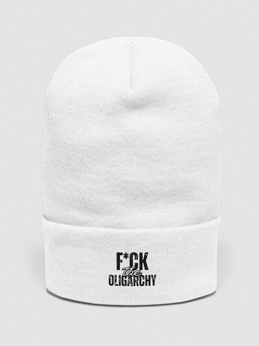 F*ck the Oligarchy Cuffed Beanie (lighter colors) product image (1)