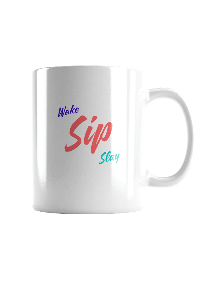 Sip Sip Podcast Double Script Logo White Glossy Mug product image (2)