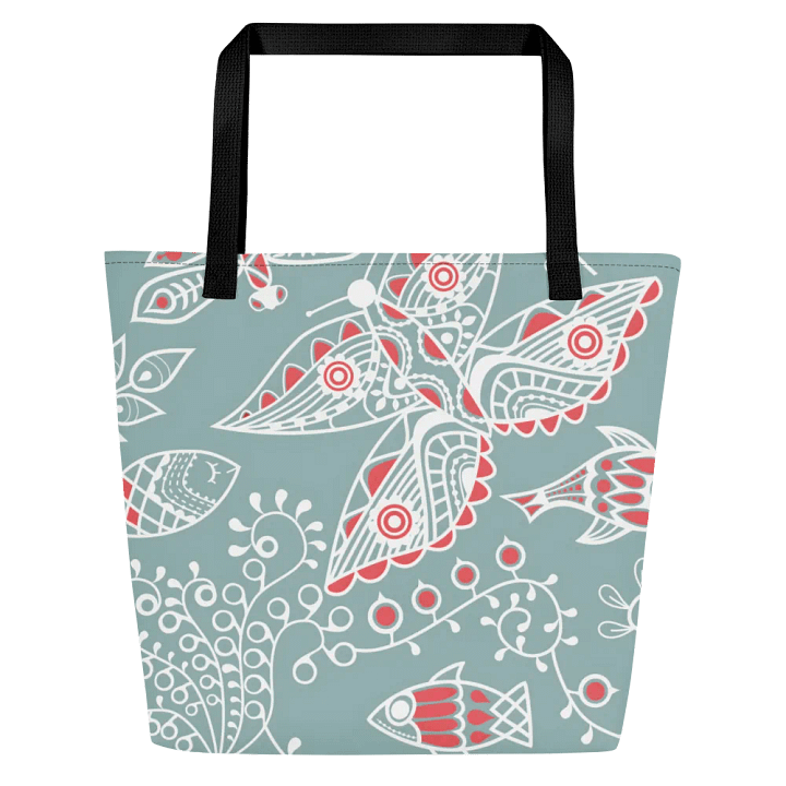 Abstract Butterfly Tote With Pocket Bag #733 product image (1)