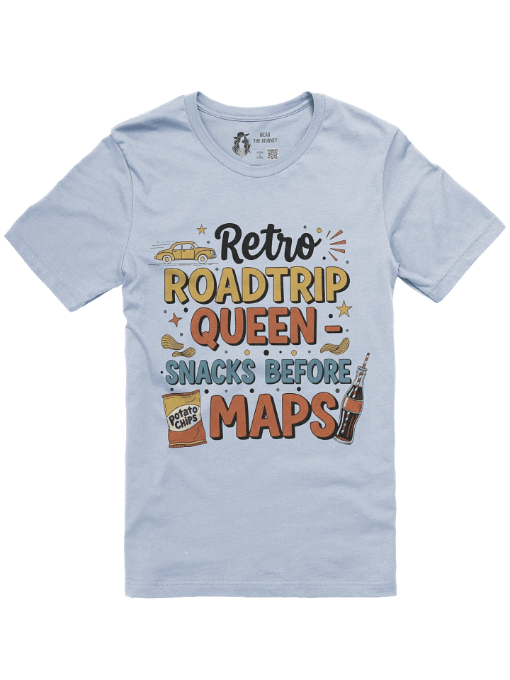 1. T-Shirt Description Title: Retro Roadtrip Queen T-Shirt - Snacks Before Maps Vintage Traveller Gift product image (7)
