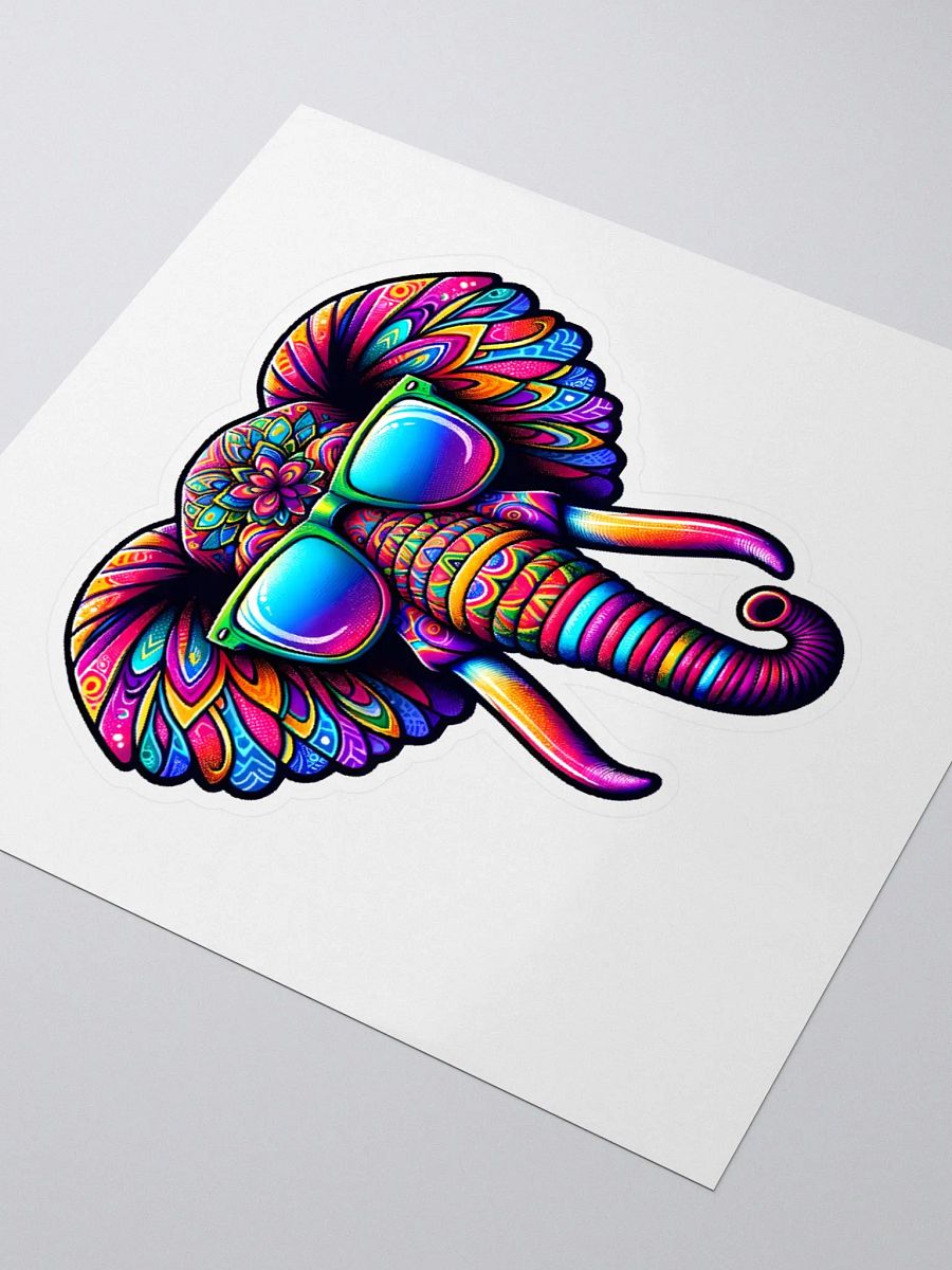 Vibrant Psychedelic Elephant Sticker product image (3)