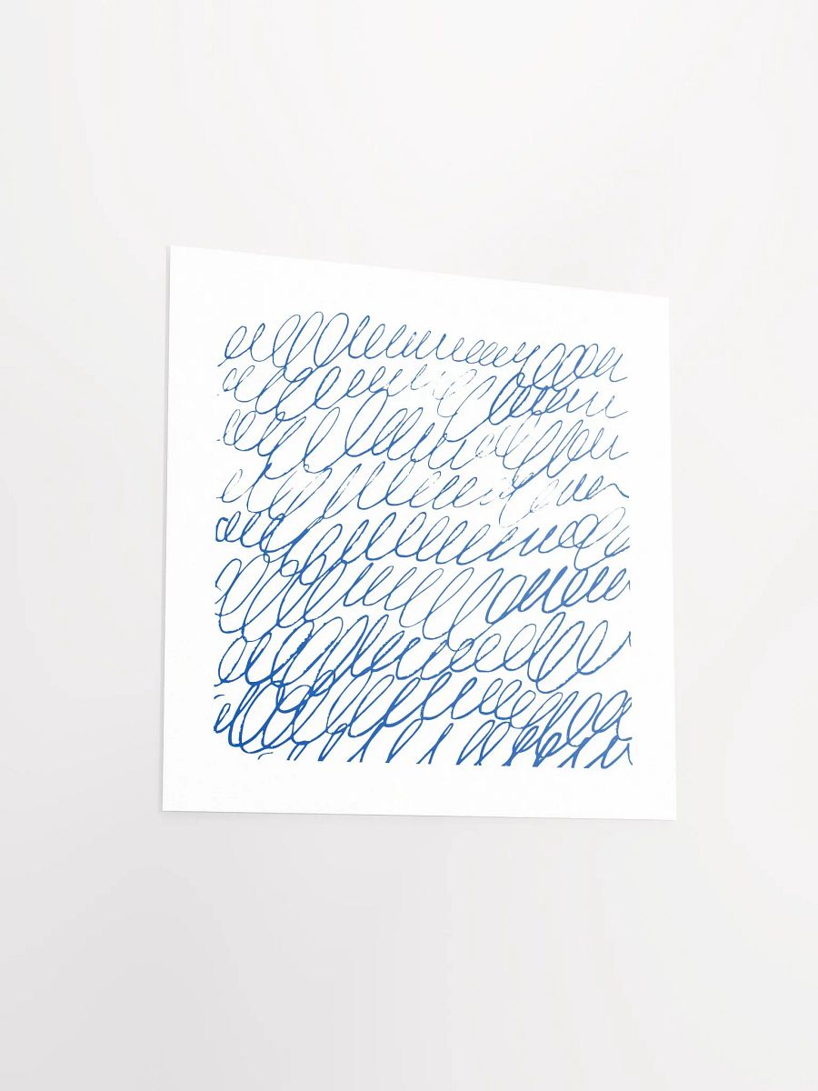 Blue Scribble Abstract Line Drawing Print product image (12)