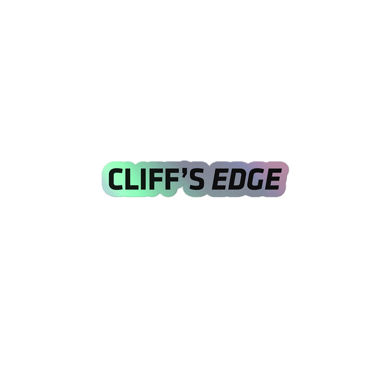 Cliff's Edge Holographic Laptop Sticker.