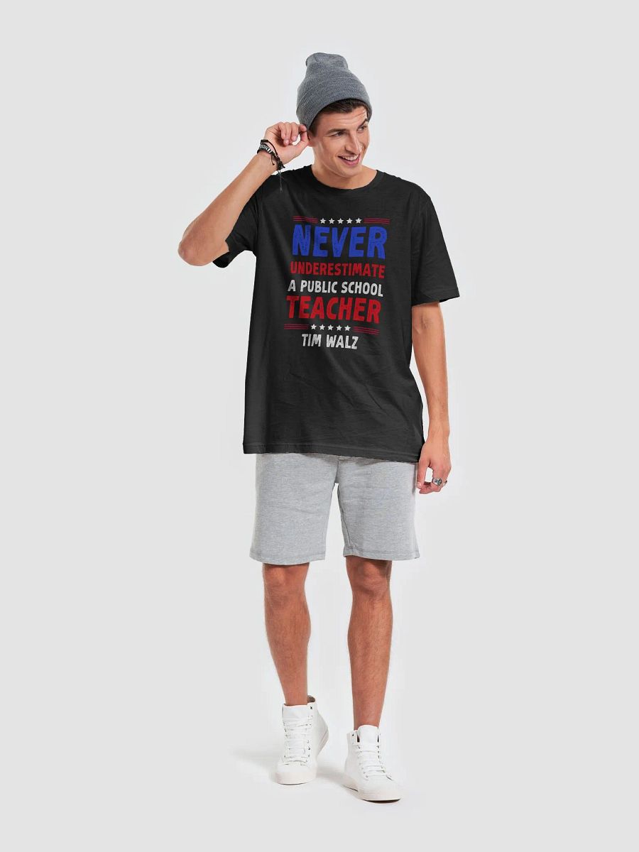 Never Underestimate A Public School Teacher Tim Walz Shirt, Election 2024 T-Shirt product image (5)