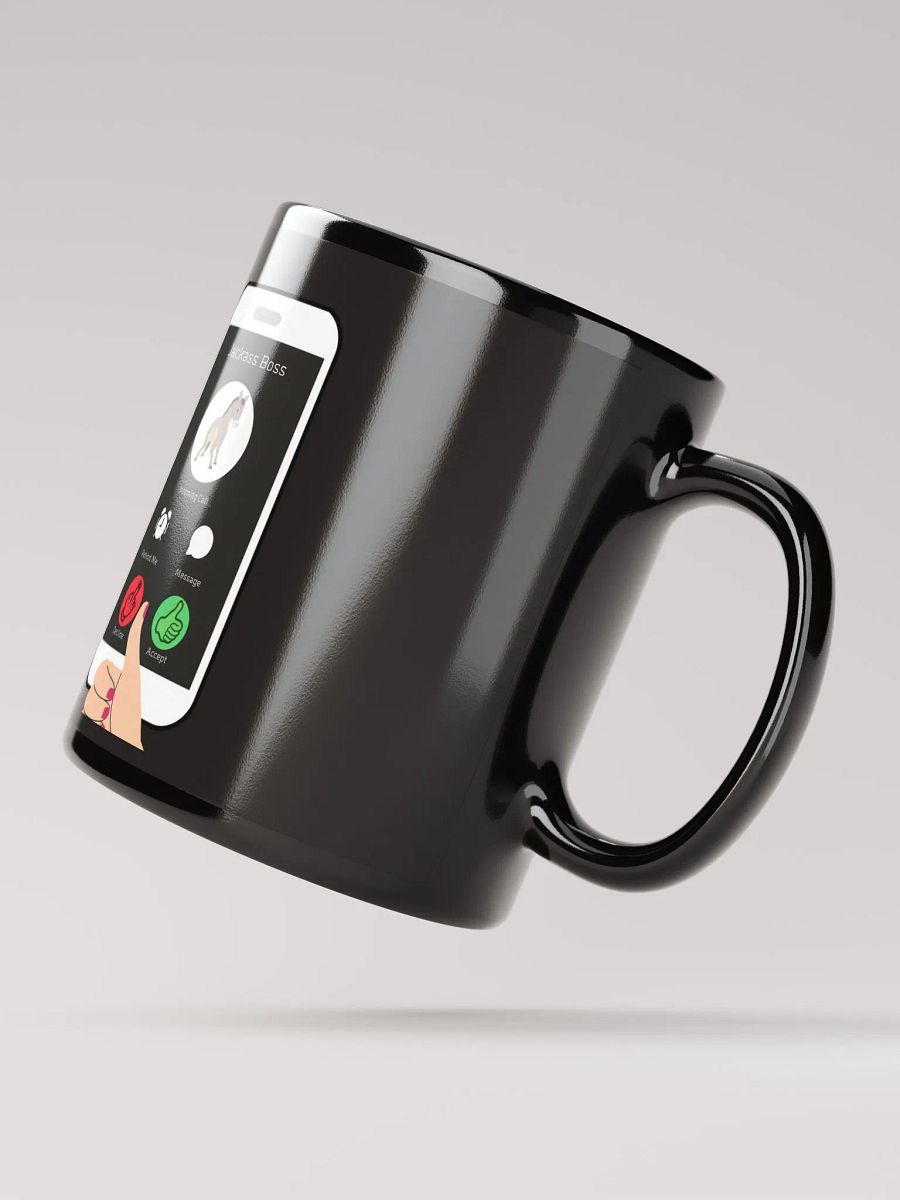 When The Boss Calls - Funny Black Mug product image (3)