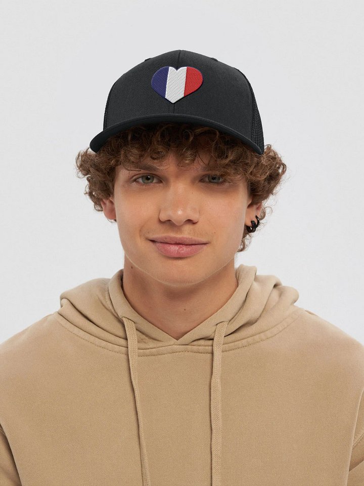 French Flag Heart embroidery Trucker Hat product image (2)