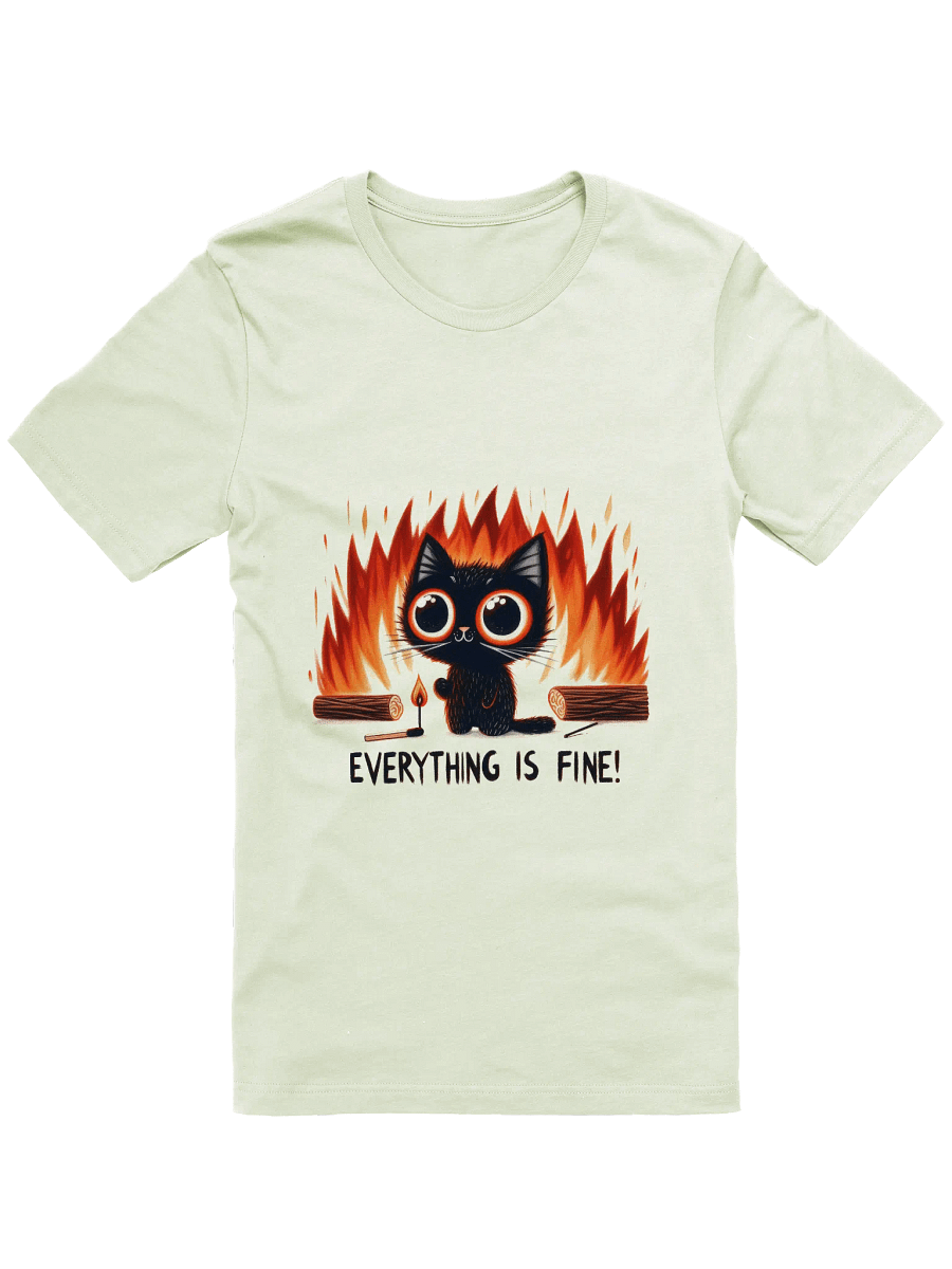 Flame Cat Everything Is Fine T-Shirt product image (1)