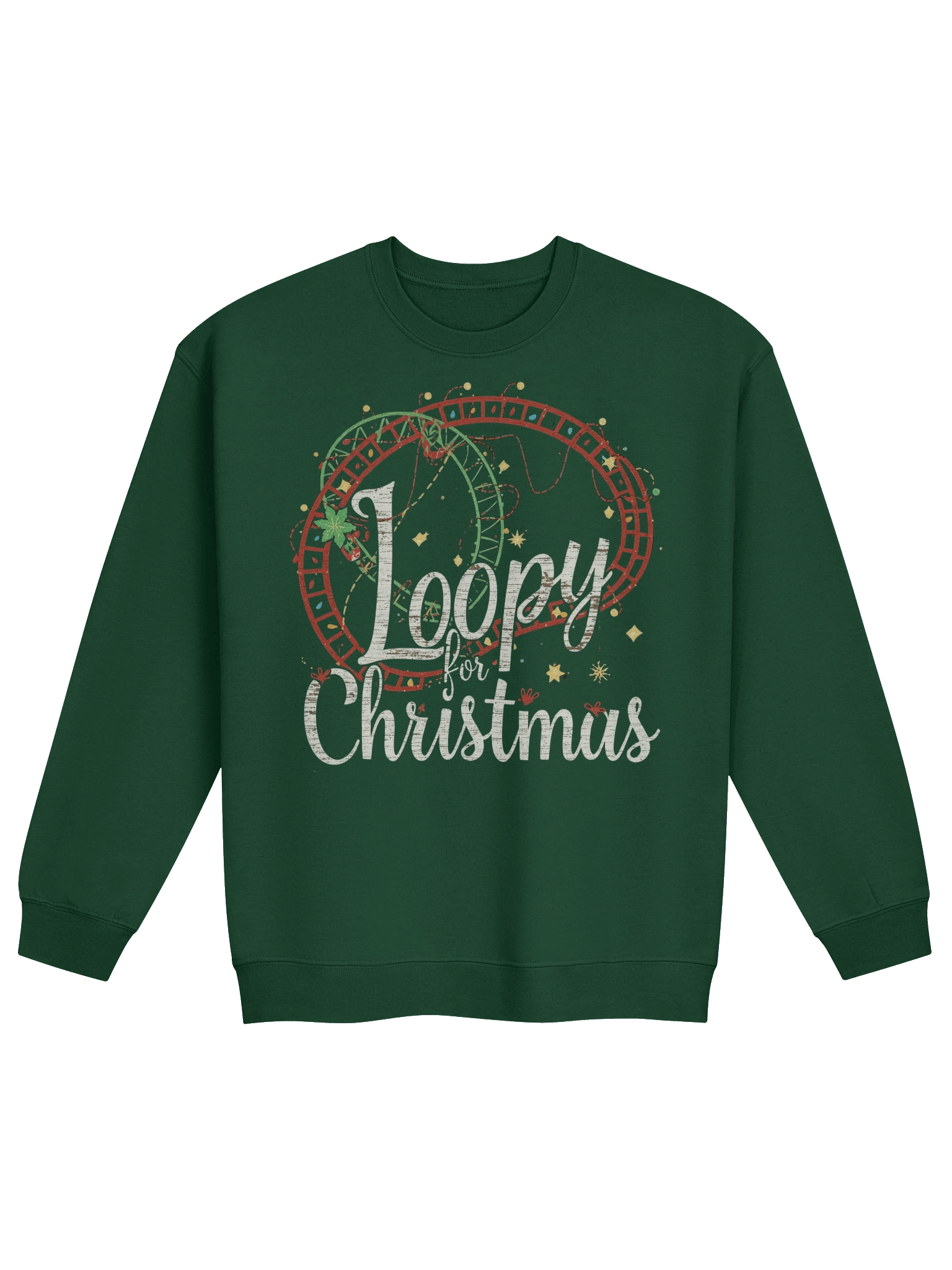 Loopy for Christmas Roller Coaster Sweatshirt – Funny Holiday Theme Park Gift in Multiple Colors product image (2)