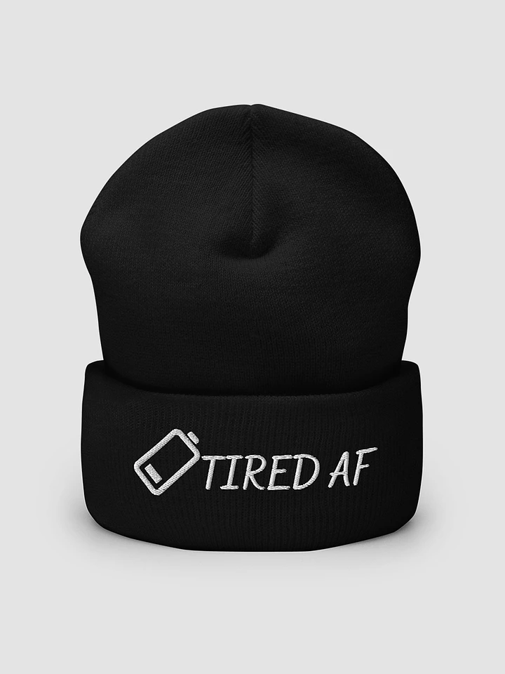 Tired AF Cuffed Beanie - Black/Dark Grey/Brown product image (1)