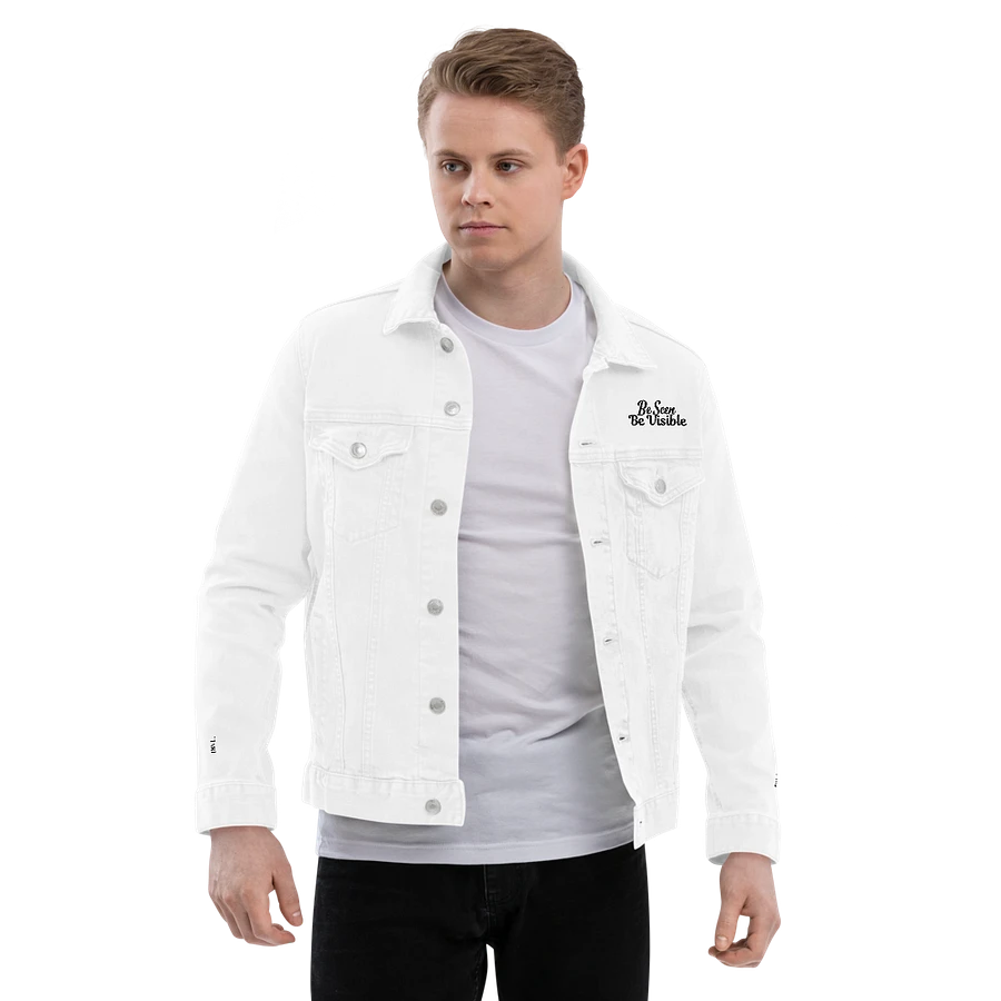 Embroidered Classic White Unisex Denim Jacket product image (19)