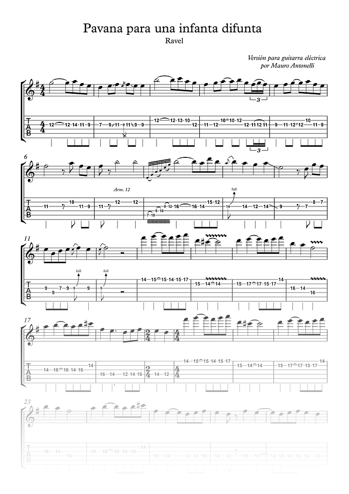Pavana para una infanta difunta - Partitura + Tabs product image (1)