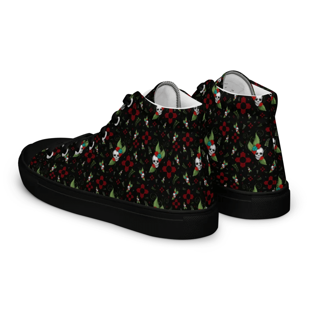 Zia Skull & Roses High Top Canvas Shoes product image (6)