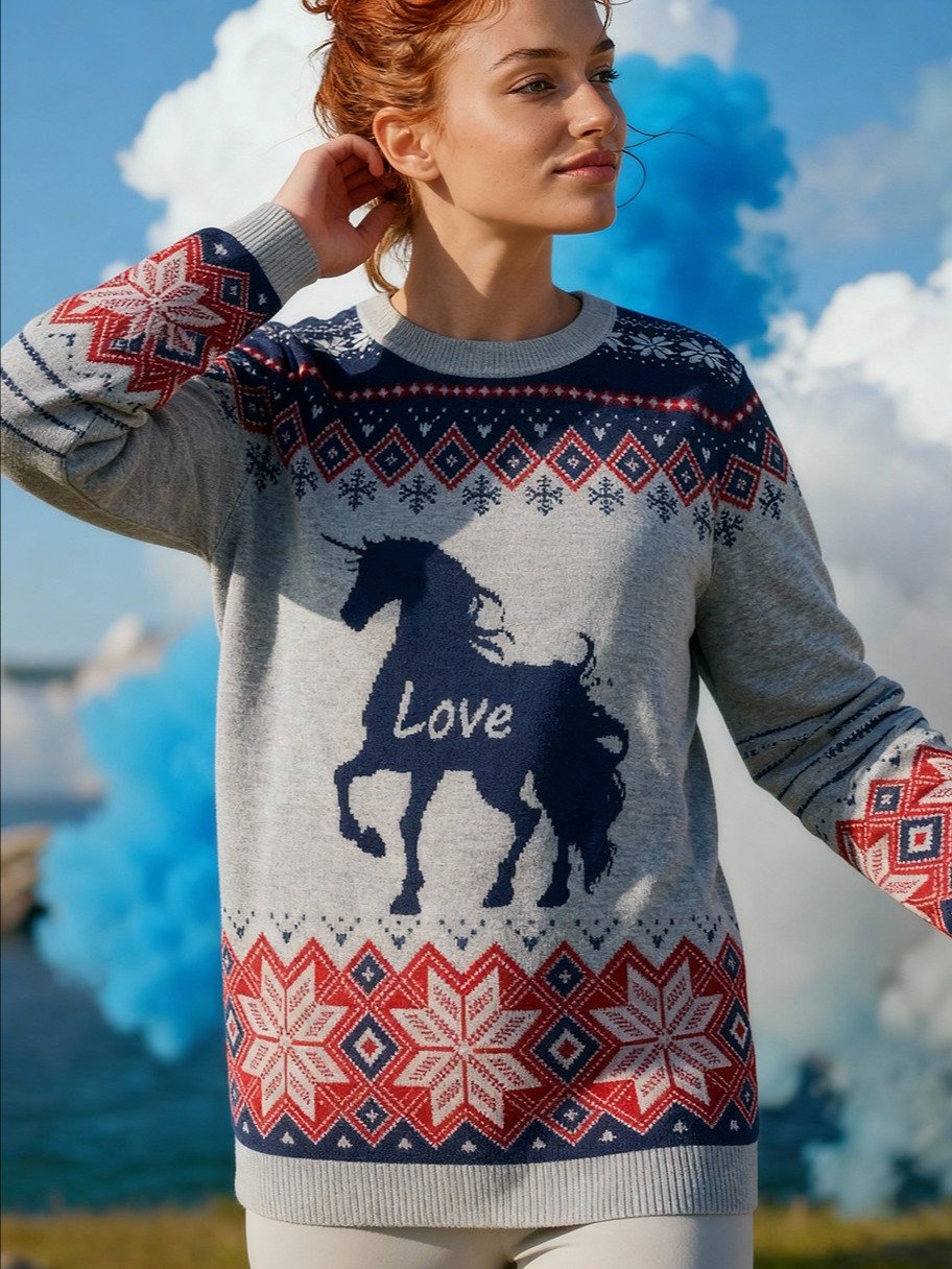 Knitted Crewneck Sweater – Classic Fit | Love Holiday Edition 25 product image (1)