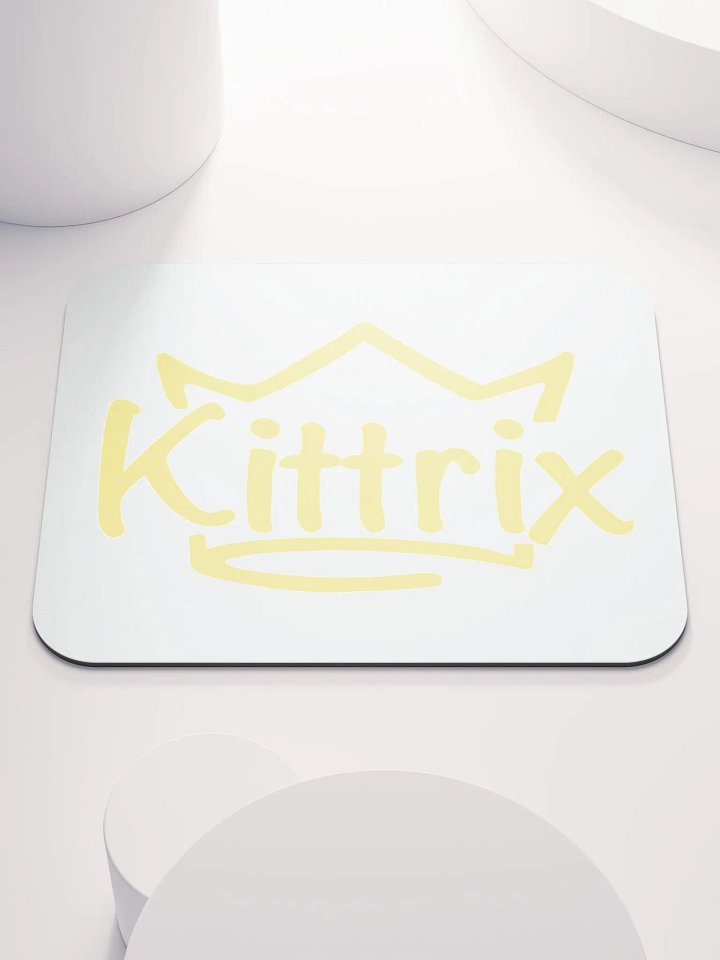 White & Gold Kittrix Mouse Pad product image (1)