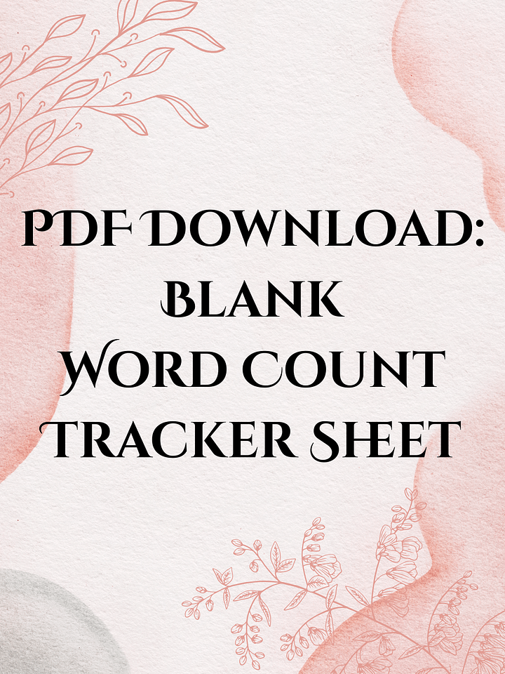 PDF Download: One-Month Word Count Tracker for WIPs product image (1)
