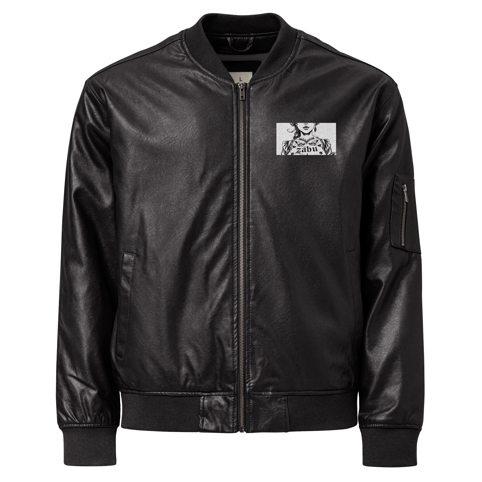 Zabu's Inked Faux Leather Bomber product image (1)