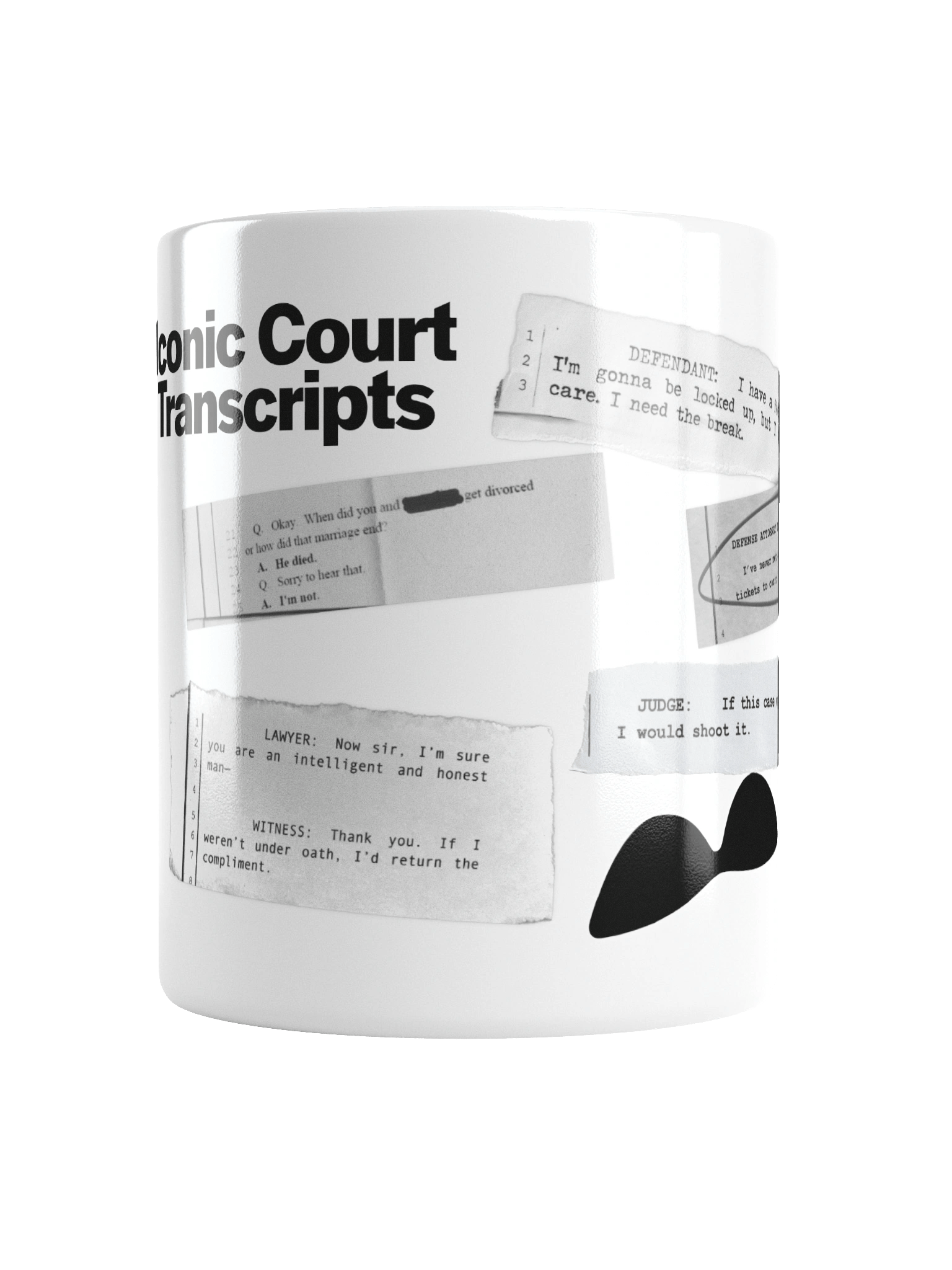 Iconic Court Transcripts White Glossy Mug product image (6)