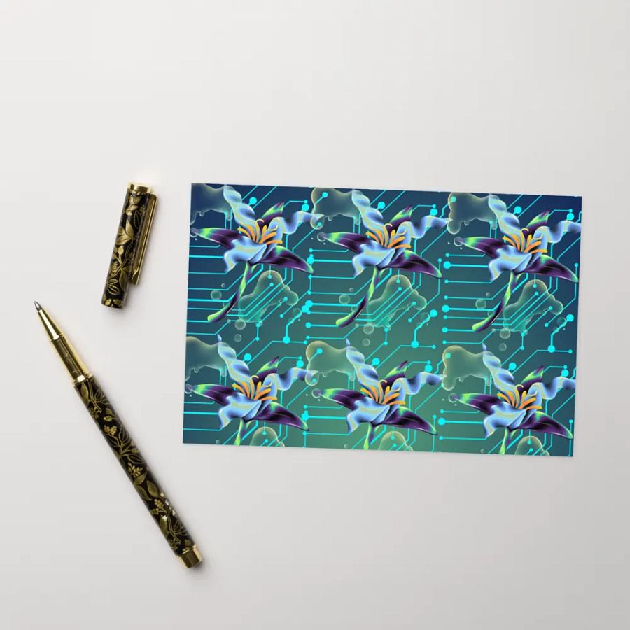 teal meta-magic greeting card for stylish gifts product image (8)