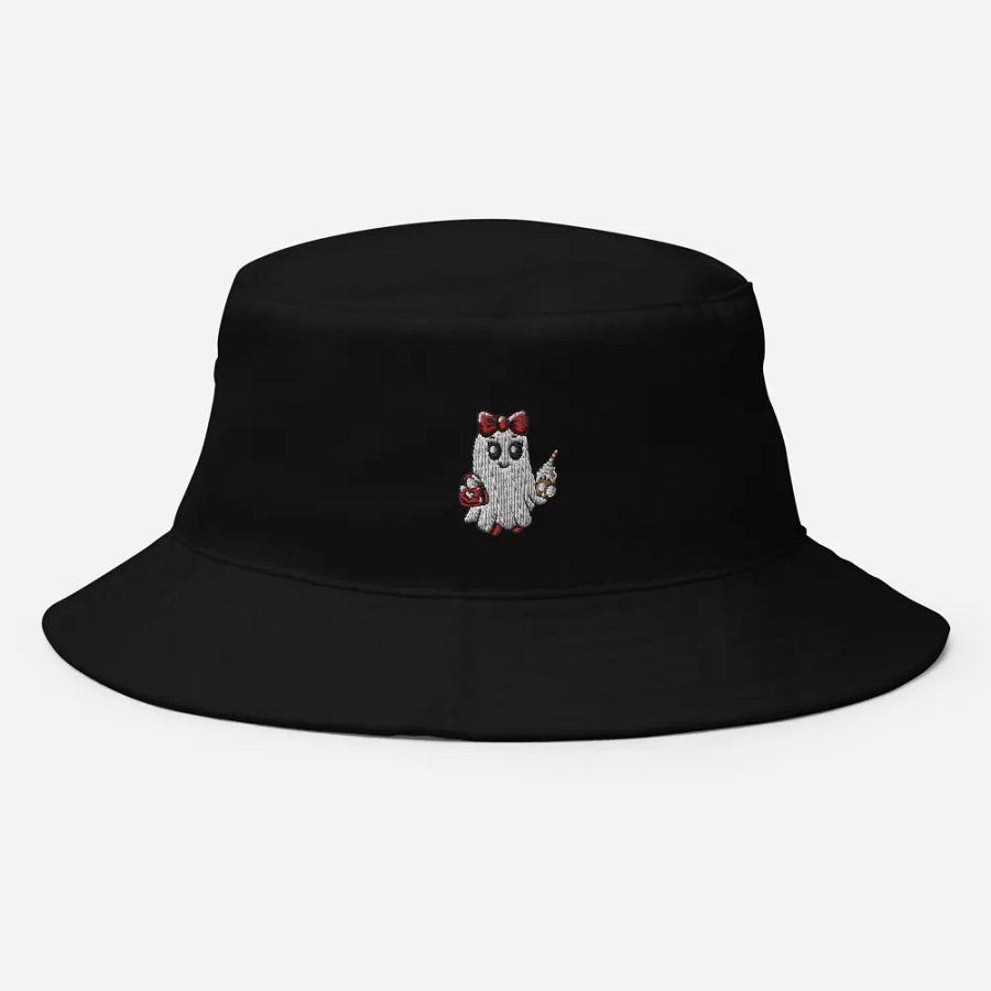 Stylish Ghost Embroidered Cotton Bucket Hat product image (8)