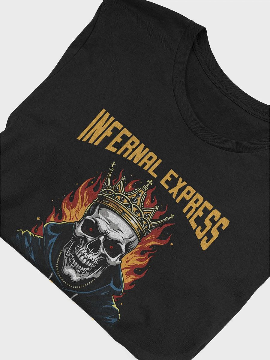 Soul Train Skull Graphic T-Shirt | Cool Skull King Tee with Crown & Flames | Edgy Streetwear, Gothic Style Unisex Tee product image (5)