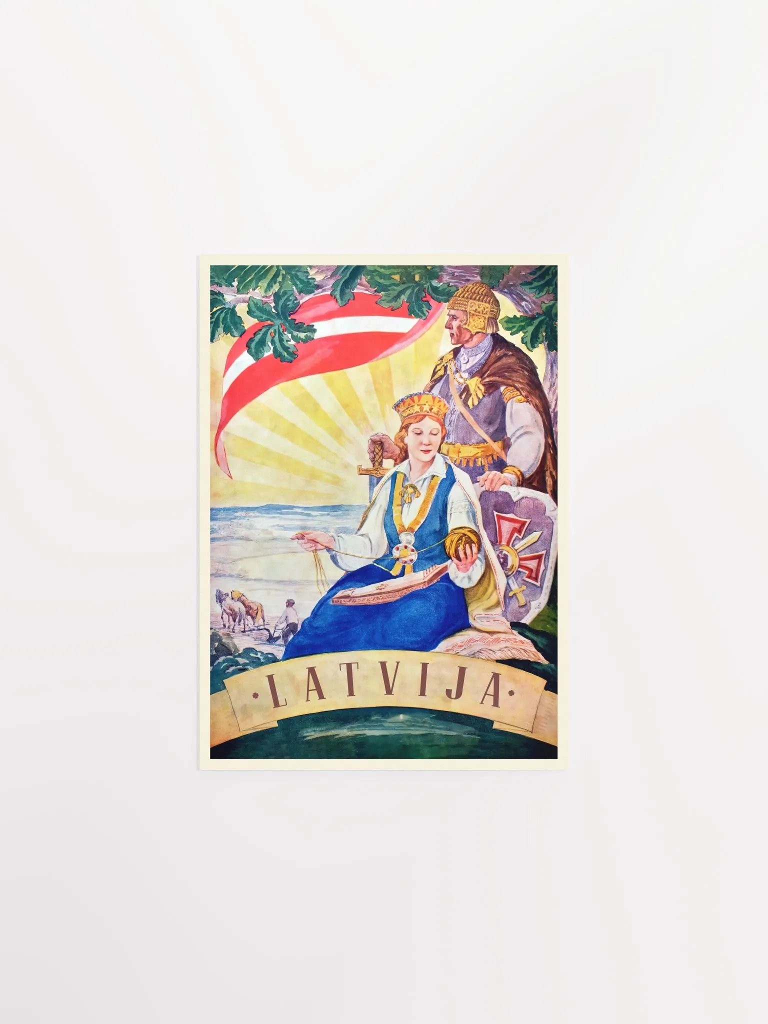 Latvia retro poster 1934 / Latvija 1934 — retro vintage travel poster, retro travel art, retro travel wall art product image (6)