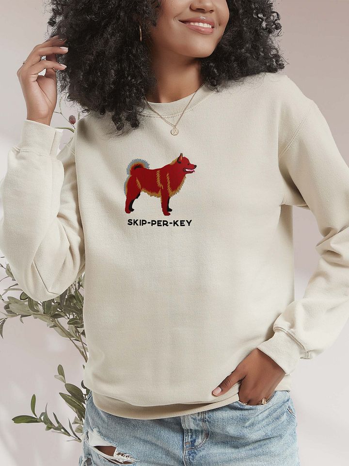 Skip-Per-Key Sweatshirt (Embroidered) of a Schipperke(Brown) product image (2)
