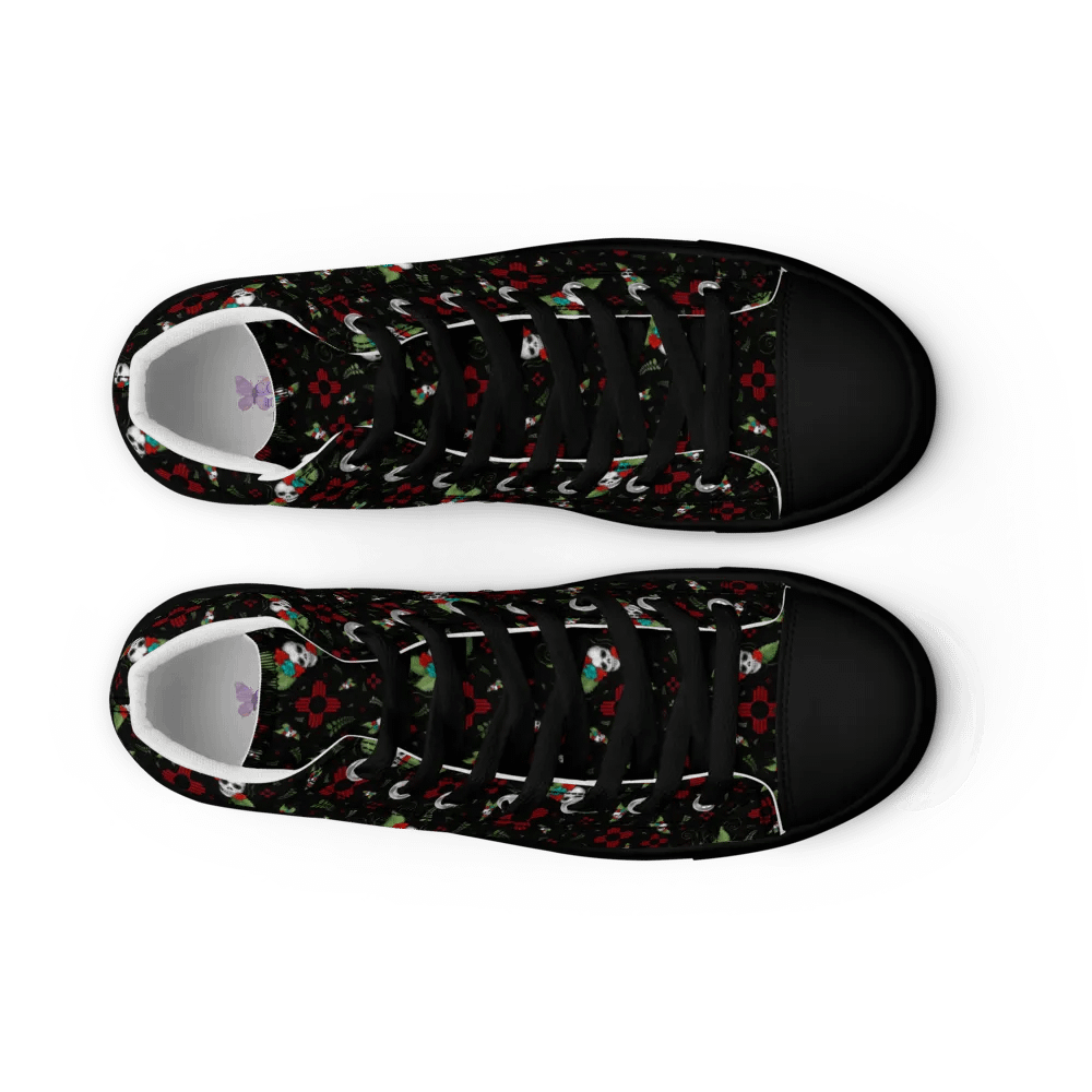 Zia Skull & Roses High Top Canvas Shoes product image (9)