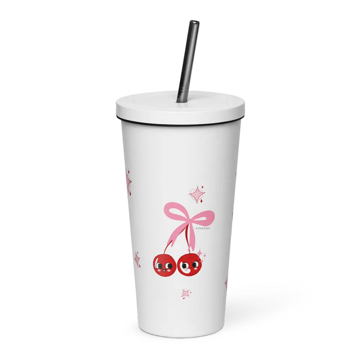 CHERRY BUNCH CUP W/STRAW product image (1)