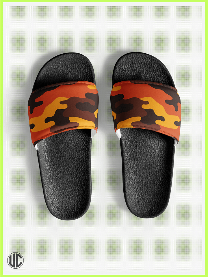 UnkoCon – Savage Sunset Orange Camo Women’s Slides product image (1)