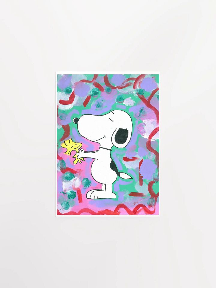 Snoopy - (art by Dina R.) - acrylic painting picture - Enhanced Matte Paper Poster (in) product image (1)