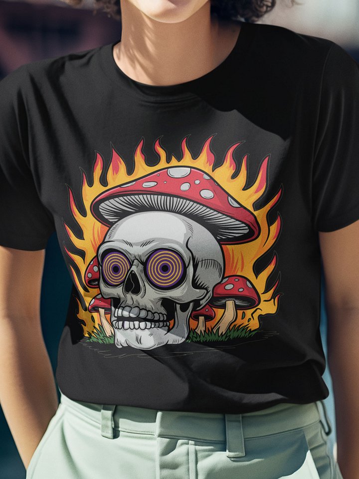 Psychedelic Mushroom Skull T-Shirt product image (10)