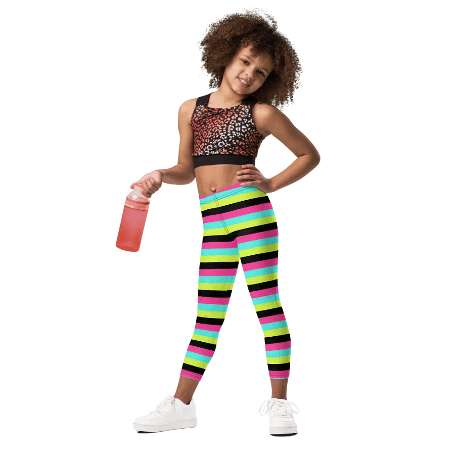 Colorful Spring Leggings for Girls with stripes, Leopard Collection product image (1)