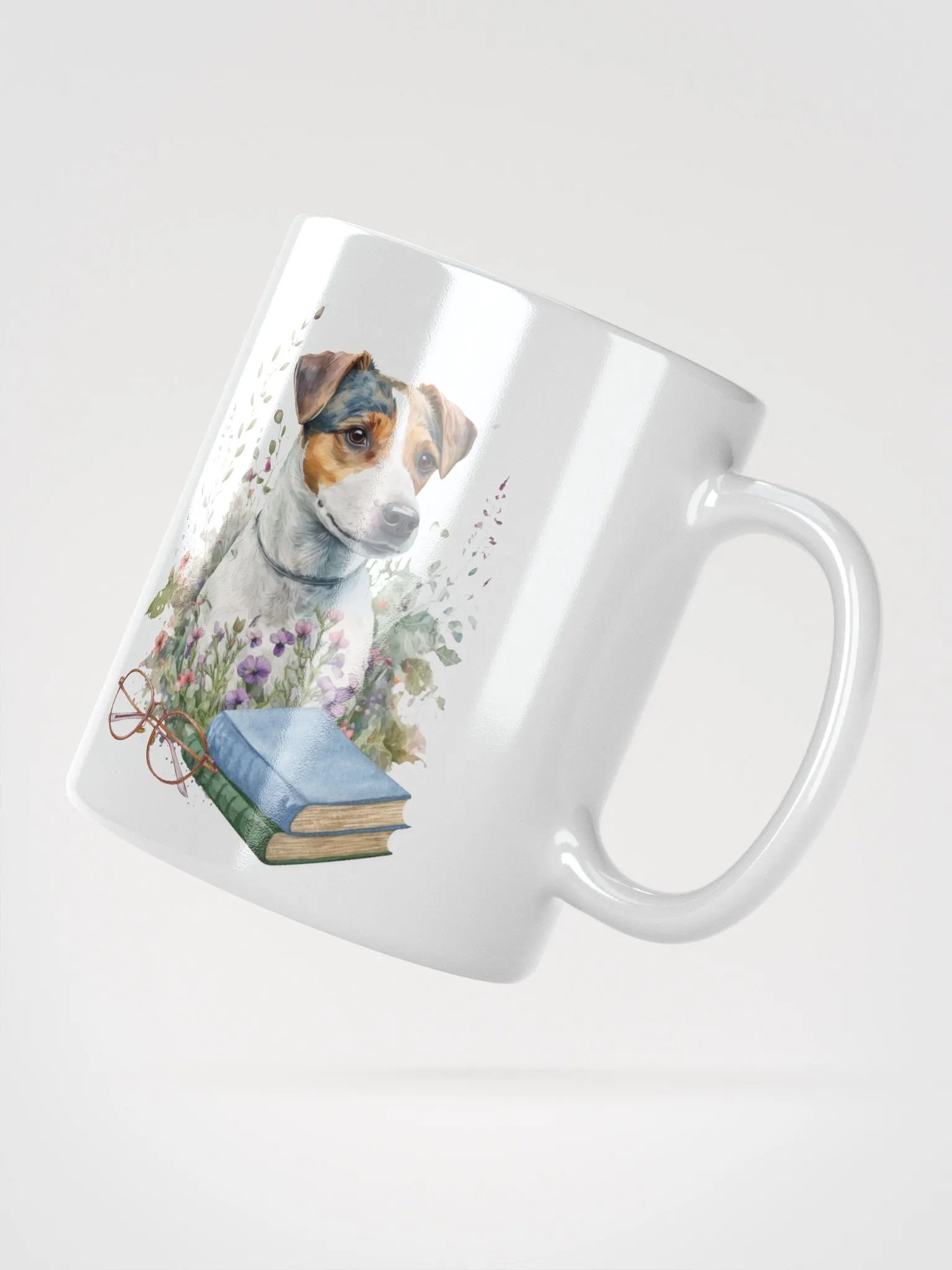 Life is better with books and my Jack Russell - ceramic dog coffee mug for a crazy Jack Russell lady product image (3)